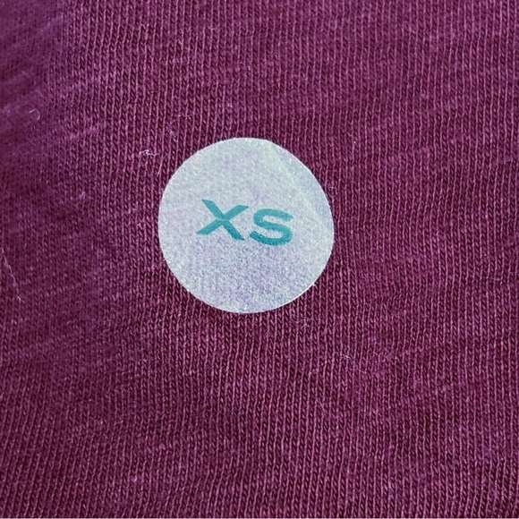 Eddie Bauer Tribal Embroidered Cotton Cap Sleeve T-shirt Boho Maroon Wine XS NEW - Picture 5 of 10